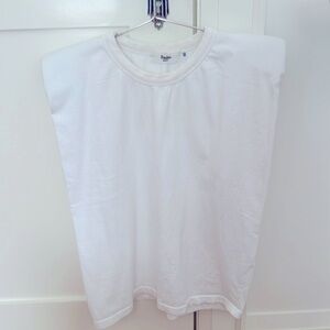 Frankie Shop White Padded-Shoulder Short Sleeve Tee
